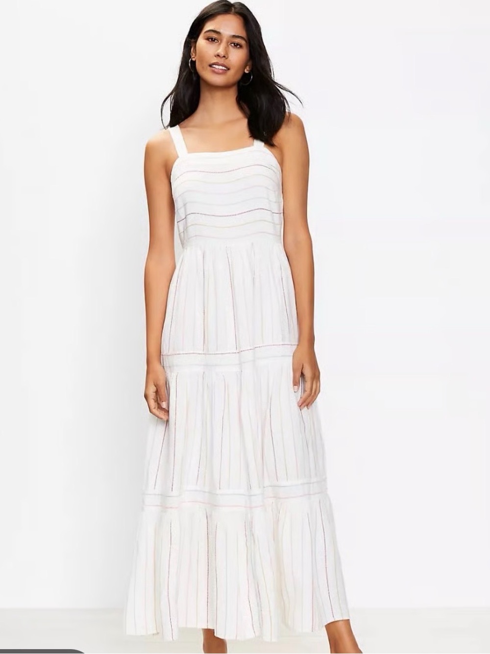 White Tiered Maxi Dress by Loft